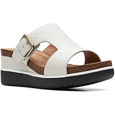 Sandalia Lizby Easy Slide Mujer Piel Blanca Clarks Piel Blanca