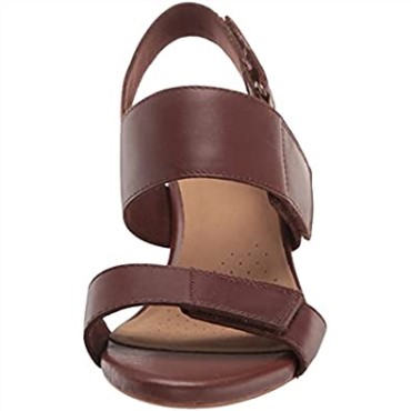 Sandalia Mujer Tacón Lorene Bright Clarks Cuero Tostado