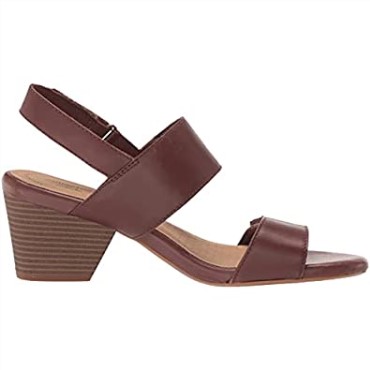 Sandalia Mujer Tacón Lorene Bright Clarks Cuero Tostado