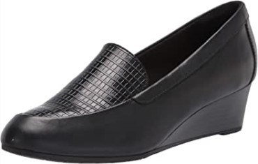 Mocasín Mujer Mallory Perla Clarks Negro Cuero Sintético Combi