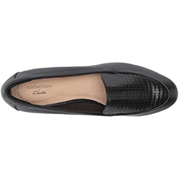 Mocasín Mujer Mallory Perla Clarks Negro Cuero Sintético Combi