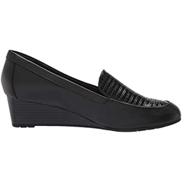 Mocasín Mujer Mallory Perla Clarks Negro Cuero Sintético Combi