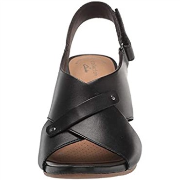 Sandalia Con Cuña Margee Eve Para Mujer En Piel Negra Clarks