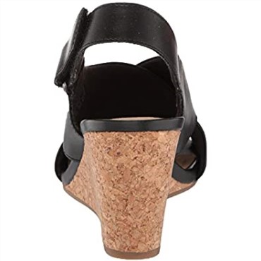 Sandalia Con Cuña Margee Eve Para Mujer En Piel Negra Clarks