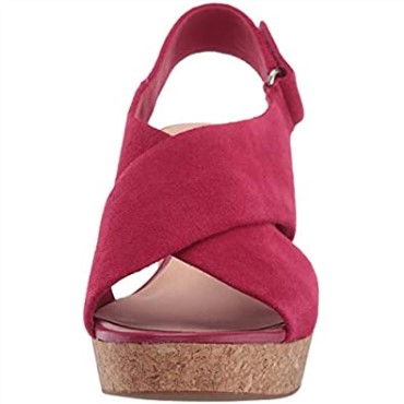 Sandalia Cuña Mujer Maritsa Lara Clarks Ante Fucsia