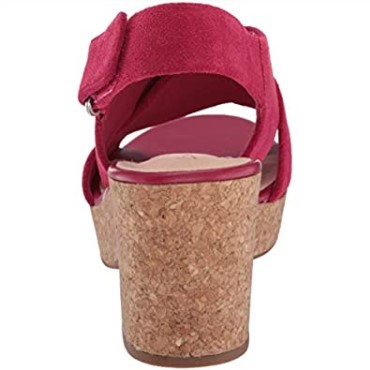 Sandalia Cuña Mujer Maritsa Lara Clarks Ante Fucsia