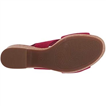 Sandalia Cuña Mujer Maritsa Lara Clarks Ante Fucsia