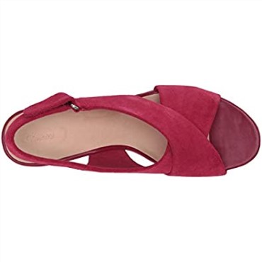 Sandalia Cuña Mujer Maritsa Lara Clarks Ante Fucsia