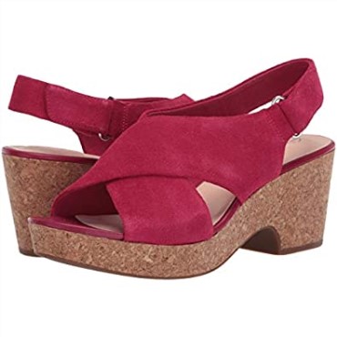 Sandalia Cuña Mujer Maritsa Lara Clarks Ante Fucsia