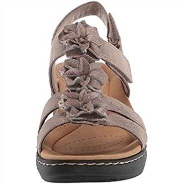 Sandalia De Tacón Mujer Merliah Sheryl Clarks Taupe Metalizado Sintético