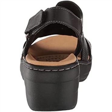 Sandalia Mujer Cuña Merliah Estilo Clarks Cuero Tostado