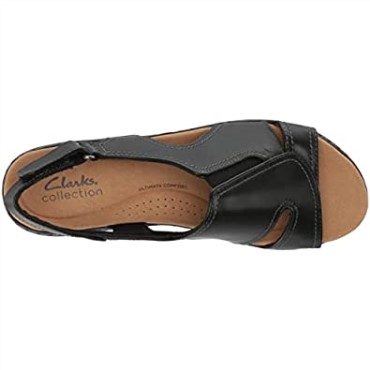 Sandalia Mujer Cuña Merliah Estilo Clarks Cuero Tostado