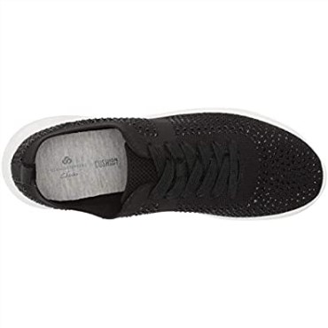 Sneaker Mujer Nova Spark Clarks Textil Negro Con Destellos