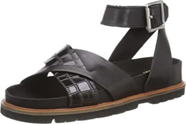 Sandalia Mujer Orianna Cross Clarks Piel Combi Negra