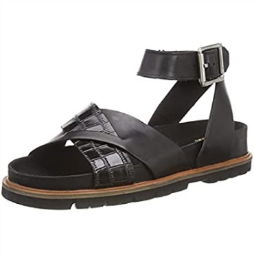 Sandalia Mujer Orianna Cross Clarks Piel Combi Negra