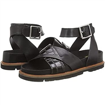 Sandalia Mujer Orianna Cross Clarks Piel Combi Negra