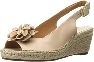 Sandalia Cuña Mujer Petrina Bianca Alpargata Clarks Piel Nude