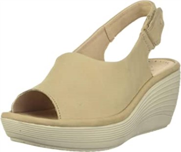 Sandalia Con Cuña Reedly Shaina Para Mujer Clarks Sand Nubuck