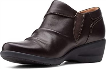 Botín Mujer Rosely Lo Burgundy Suede Clarks Cuero Marrón Oscuro