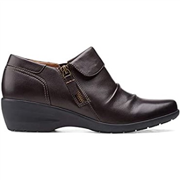 Botín Mujer Rosely Lo Burgundy Suede Clarks Cuero Marrón Oscuro