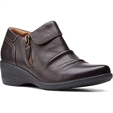 Botín Mujer Rosely Lo Burgundy Suede Clarks Cuero Marrón Oscuro