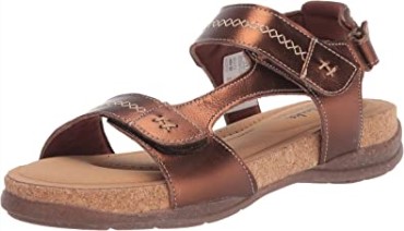 Sandalia Plana Mujer Roseville Mae Clarks Piel Metalizada