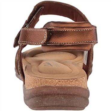 Sandalia Plana Mujer Roseville Mae Piel Metalizada Clarks