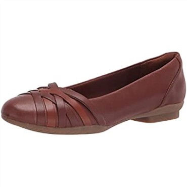 Bailarinas Mujer Sara Clover Clarks Mahoga Ny Cuero Combi