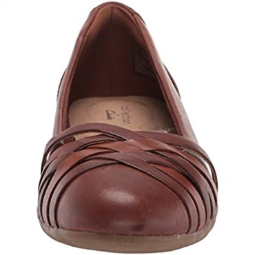 Bailarinas Mujer Sara Clover Clarks Mahoga Ny Cuero Combi