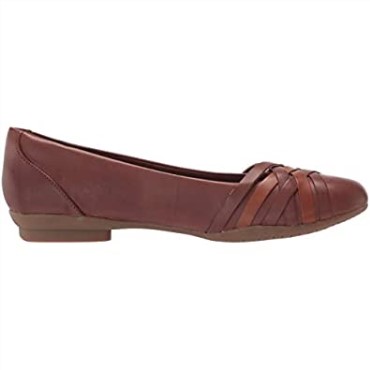 Bailarinas Mujer Sara Clover Clarks Mahoga Ny Cuero Combi