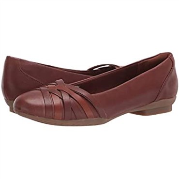 Bailarinas Mujer Sara Clover Clarks Mahoga Ny Cuero Combi