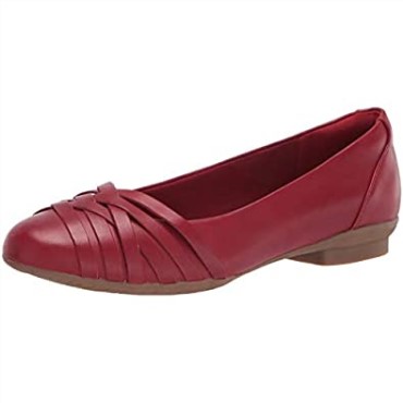 Bailarinas Mujer Sara Clover Clarks Cuero Rojo