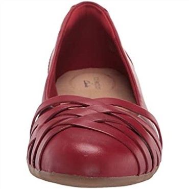 Bailarinas Mujer Sara Clover Clarks Cuero Rojo