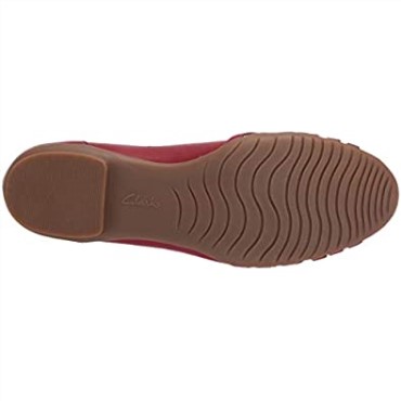 Bailarinas Mujer Sara Clover Clarks Cuero Rojo