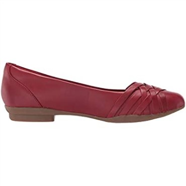 Bailarinas Mujer Sara Clover Clarks Cuero Rojo