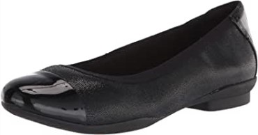 Bailarinas Mujer Sara Orquídea Clarks Cuero Negro Combi