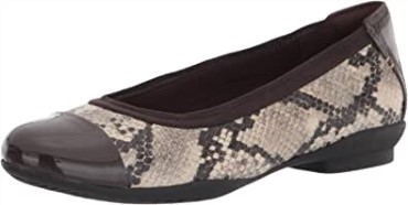 Bailarinas Mujer Sara Orquídea Taupe Serpiente Charol Combi Clarks