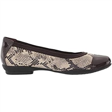 Bailarinas Mujer Sara Orquídea Taupe Serpiente Charol Combi Clarks