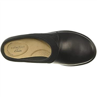Sashlyn Mujer Zuecos Clarks Cuero Negro