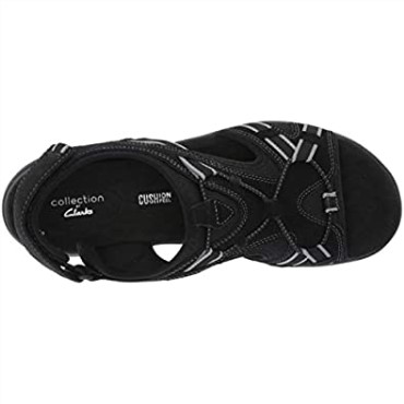 Sandalia Deportiva Mujer Saylie Loop Clarks Ante Negro