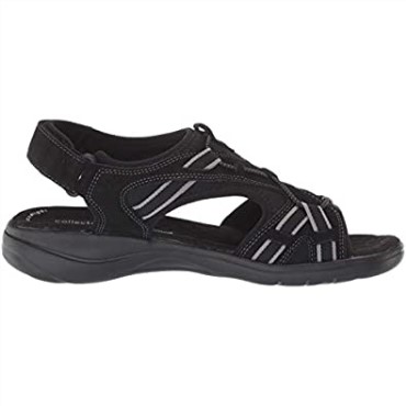Sandalia Deportiva Mujer Saylie Loop Clarks Ante Negro