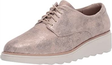Sharon Crystal Oxford De Mujer Clarks Gamuza Peltre