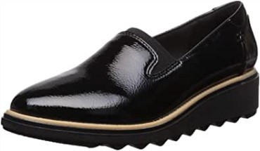 Mocasín Mujer Sharon Dolly Negro Charol Sintético Clarks