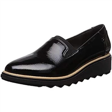 Mocasín Mujer Sharon Dolly Negro Charol Sintético Clarks