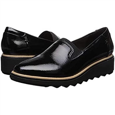 Mocasín Mujer Sharon Dolly Negro Charol Sintético Clarks
