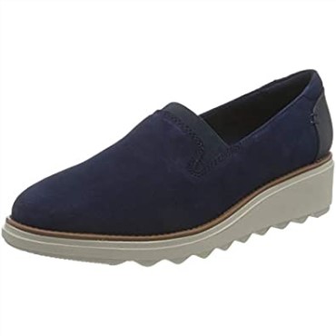 Mocasín Mujer Sharon Dolly Clarks Ante Azul Oscuro