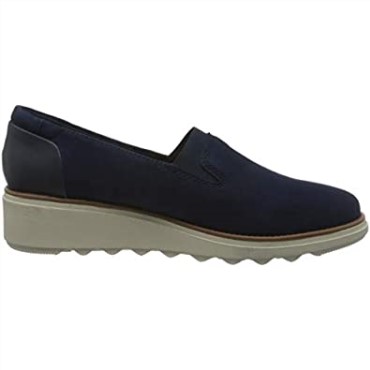 Mocasín Mujer Sharon Dolly Clarks Ante Azul Oscuro