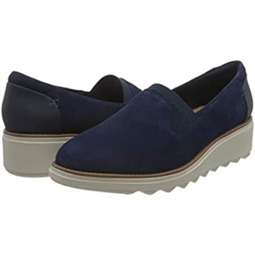 Mocasín Mujer Sharon Dolly Clarks Ante Azul Oscuro