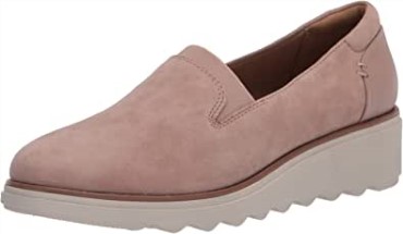 Mocasín De Mujer Sharon Dolly Clarks Ante Rosa Empolvado