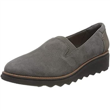 Mocasines De Mujer Sharon Dolly Clarks Grey Suede W Dark Tan World